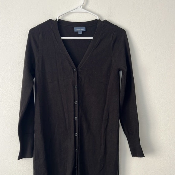 ModCloth Women’s button down black sweater dress size small cotton longsleeve - Picture 1 of 5